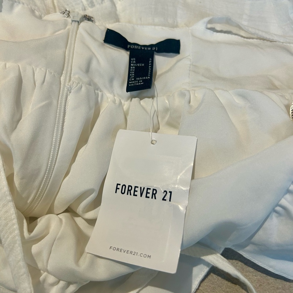 Vintage Y2K Forever 21 White Babydoll Dress - Picture 7 of 8